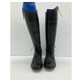 English Leather Riding Boots with Wide Calf