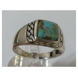 Turquoise and Sterling Silver Ring...size 11