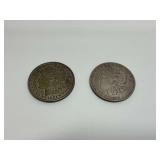Two United States Morgan Silver Dollars