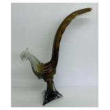 Mid Century Hand Blown Art Glass Pheasant Figurine