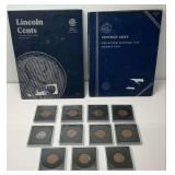 Lincoln Cent Group with Whitman Folders