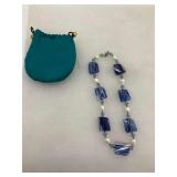 Beaded Necklace with Cloth Pouch