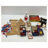 Fibber McGee Game with Wooden Peg Games and Playing Cards