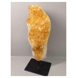 Citrine Gemstone Display on Wooden Stand