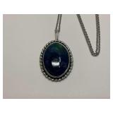 Sterling Silver Stone Pendant Necklace