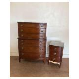 Dixie Wooden Chest on Chest and Nightstand...see description