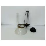 Vintage Hanging Lamp with Glass Shade