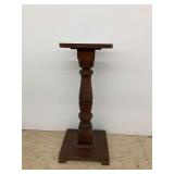 Turned Wooden Plant Stand with Square Base