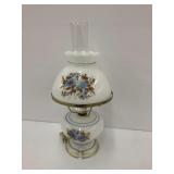 White Floral Pattern Hurricane Style Lamp …works