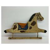 Painted Wooden Rocking Horse Side