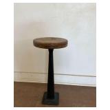 Industrial Counter Stool with Black Metal Base