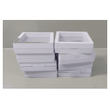 Eight White Square Display Cases
