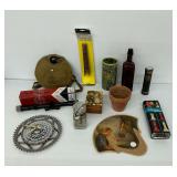 Vintage Group with Boy Scouts Canteen, Rifle Scope, Music Box and More