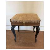 Piano Stool with Storage and Cast Iron Legs