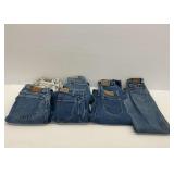 Seven Pairs of Lee Jeans Including Ladies' Sizes 8 Petite and 5