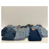 Group of Denim Jeans with Lee, Levi Strauss and Company, and Zena Brands