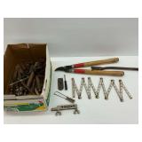 Tools Group Including Loppers, Folding Ruler, and More