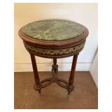 Antique Accent Table with Marble Top