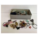 Jewelry, Pins, Knife, and Glass Bottle Group