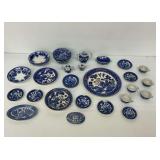 Vintage Blue and White Dinnerware Group