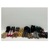 Multiple Pairs of Ladies' Size Footwear in Various Brands and Styles