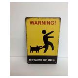 Beware of Dog Warning Metal Sign … 8 x 12 in.