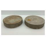Two Round Concrete Stepping Stones