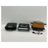 Three Small Electric Appliances … Short Order Chef, Broil King, and Montgomery Ward Slow Cooker