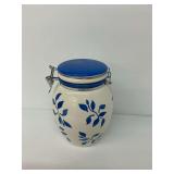 Inspirado Stoneware Canister with Blue Floral Design