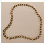 Ivory Colored Bead Necklace with Gold Tone Accents
