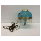 Light Blue Glass Hanging Lamp with Prisms