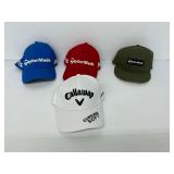 4 Golf Caps Including Callaway and TaylorMade