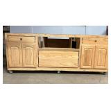 Custom Built 2-Piece Wooden Cabinet with Drawer Storage