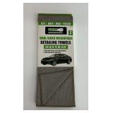 New Two Pack Grip Dual Sided Microfiber Detailing Towels
