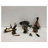 Wildlife Items Including Liquor Bottles and Carved Antler
