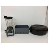 Hamilton Beach Blender, Roaster Pan, and Charcoal/Ash Container