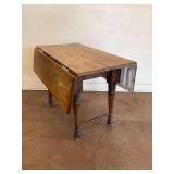 Wooden Drop Leaf Table with Casters