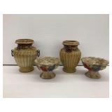 Glazed Ceramic Group with Fruit Decoration