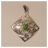Sterling Silver Copper Turquoise Pendant