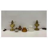 Oil Lamps and Glass Lamp Shades
