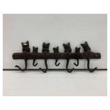 Cast Iron Coat Hook with Seven Cats