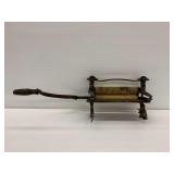 Vintage Iron Clothes Wringer with Wooden Handle and Rollers