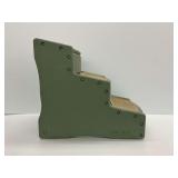 Carpeted Three-Step Pet Stairs