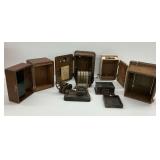 Vintage Telephone Related Items with Wooden Boxes and Magnavox Control Box