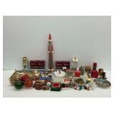 Christmas Decorations Group Including Wooden Santa Figure and Light Sets