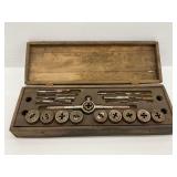 Vintage Tap and Die Set with Wooden Case