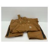 Carhartt BQ186 Brown Cotton Insulated Bib Overalls … Size 46 x 30