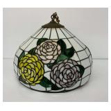 Floral Stained Glass Hanging Light Fixture