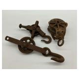Iron and Wooden Pulley Group