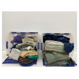 Two Containers of Fabric Pieces
